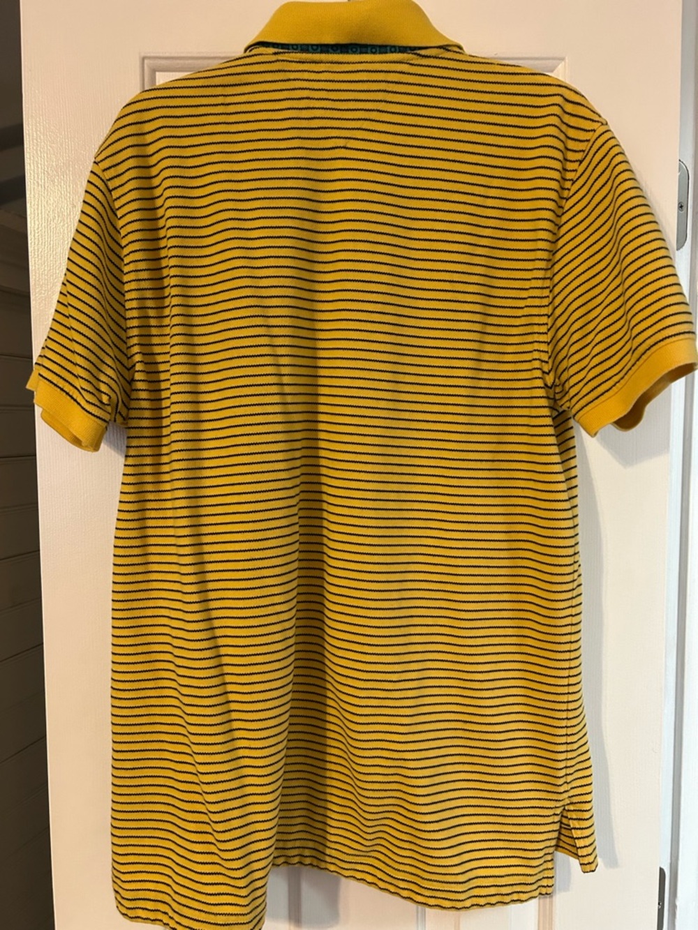 Tommy Hilfiger Yellow and Navy Striped Polo Shirt - Picture 4 of 5